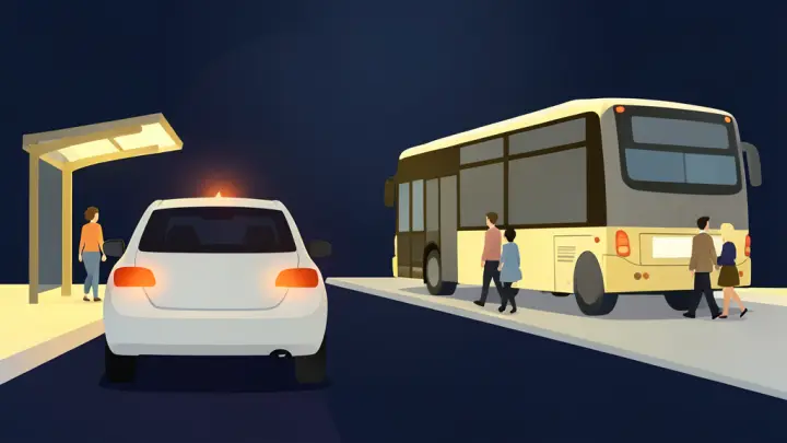 Durakta duran otobüse yaklaşırken: bölüm görseli