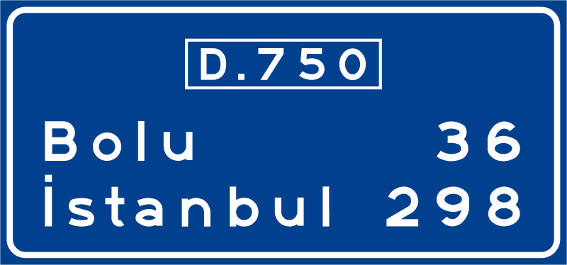 Meskun Mahal ve Kavşak Çıkışı Mesafe Levhası