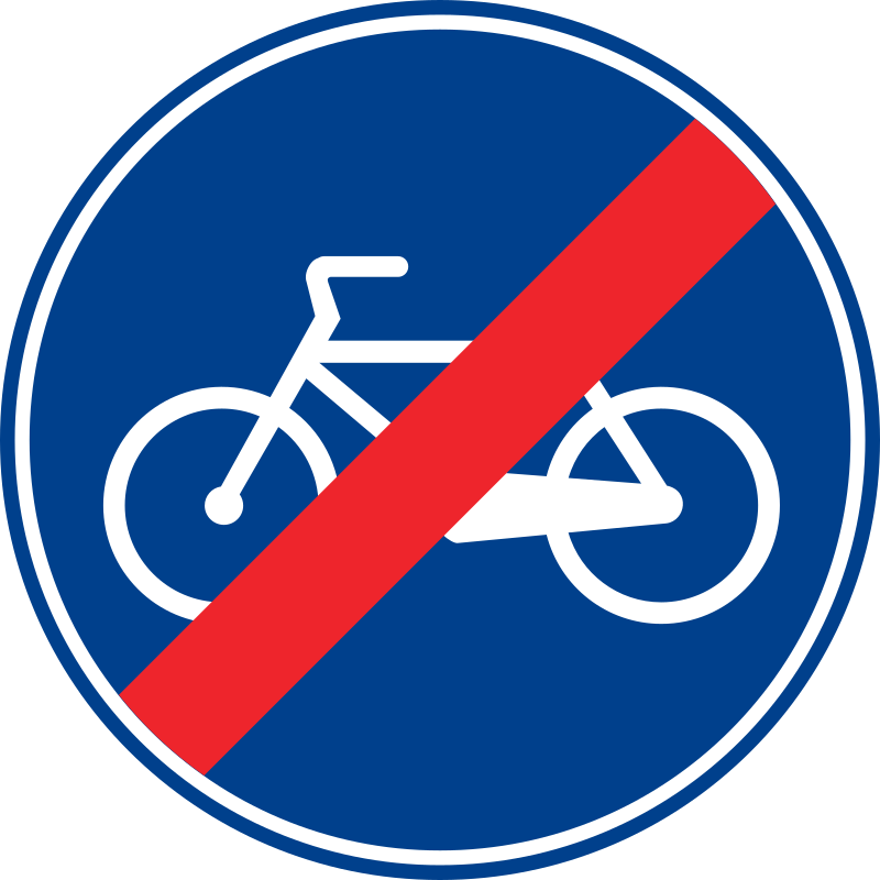Mecburi Bisiklet Yolu Sonu