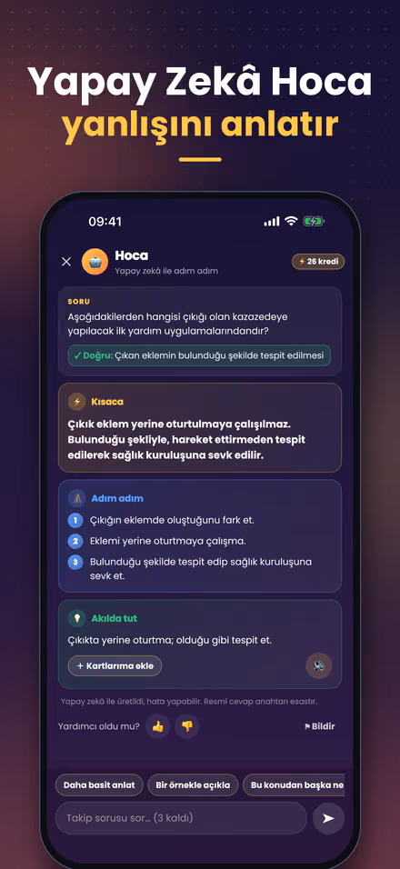 Yapay zekâ hoca yanlışı adım adım anlatır